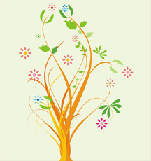 A mild image of a flowering tree illustration
